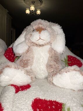 Melissa & Doug Plush Burrow The Bunny - Cream & Light Brown